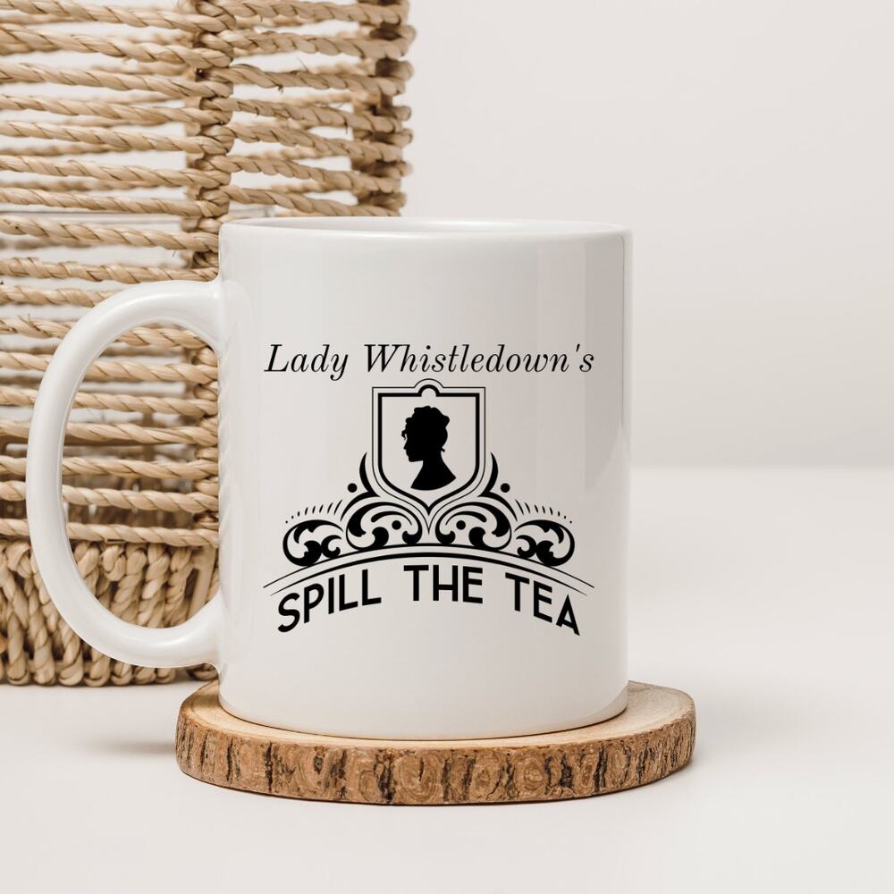 Bridgerton 15 oz Coffee Mug TV Show Lady Whistledown Spill the Tea 14